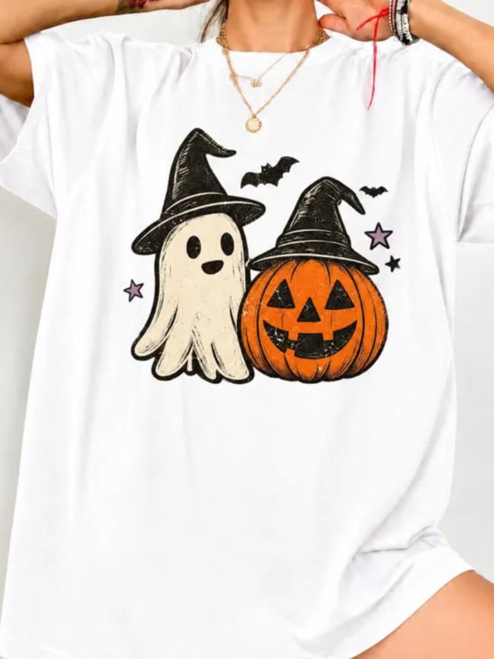 Cute Ghost Pumpkin Halloween Shirt, Halloween Gift Tee